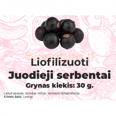 Liofilizuoti juodieji serbentai, 30 gr.